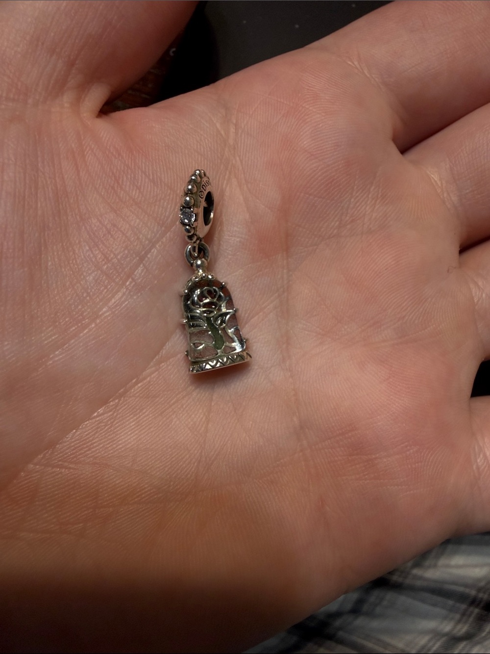 Pandora Silver Rose Cage Dangle Charm
